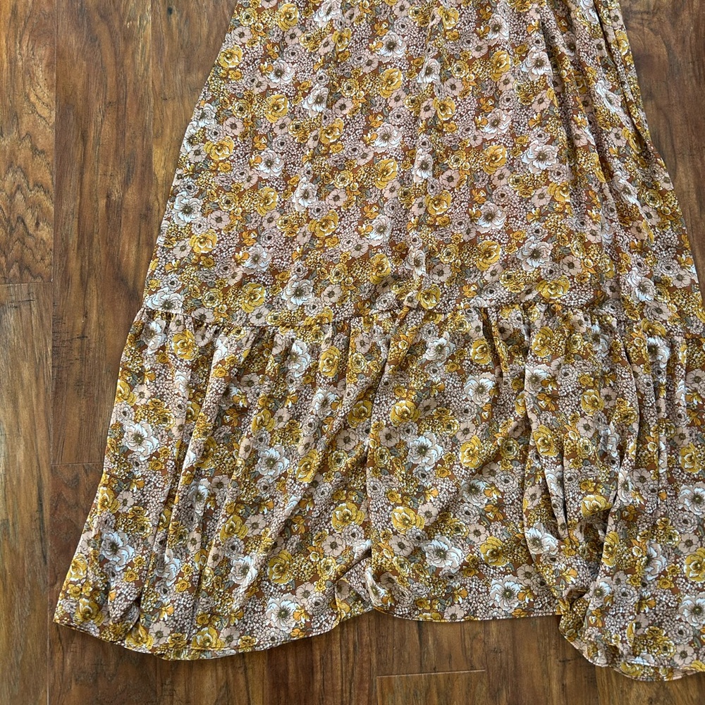 Long sleeve  Floral Print  Maxi Dress women’s size Large - Picture 3 of 9